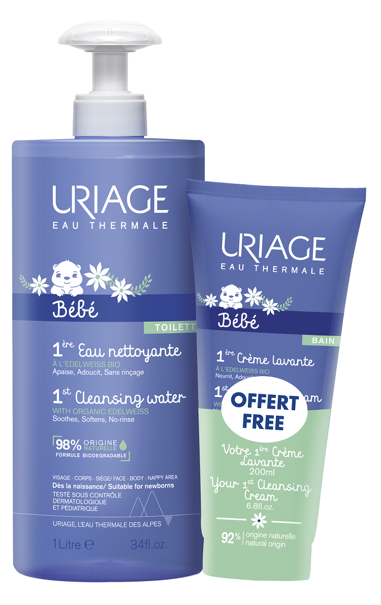 Shop Uriage Baby Kit: Cleansing Water + Cream