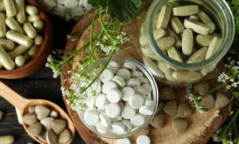 concept-of-herbal-medicine-pills-on-wooden-table