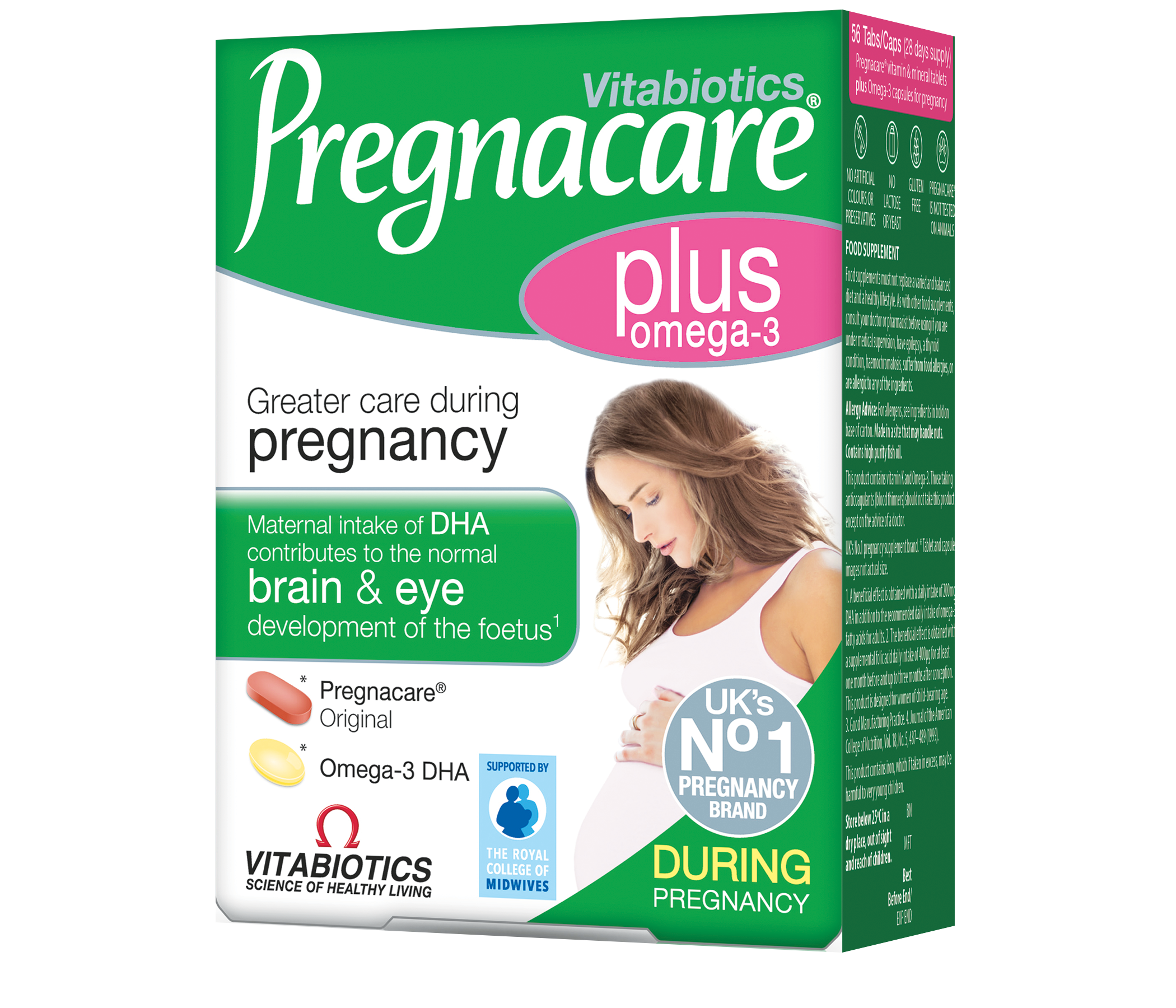 VITABIOTICS PREGNACARE PLUS витамини за бременни с Омега 3 x 28 caps