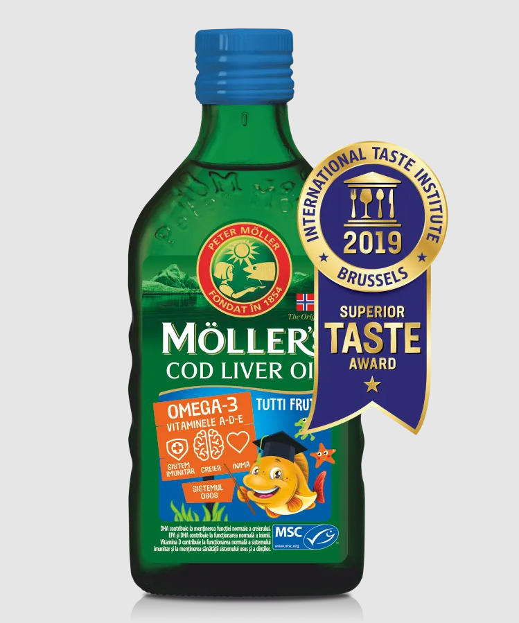 MOLLERS COD LIVER OIL OMEGA 3 плодове 250ml