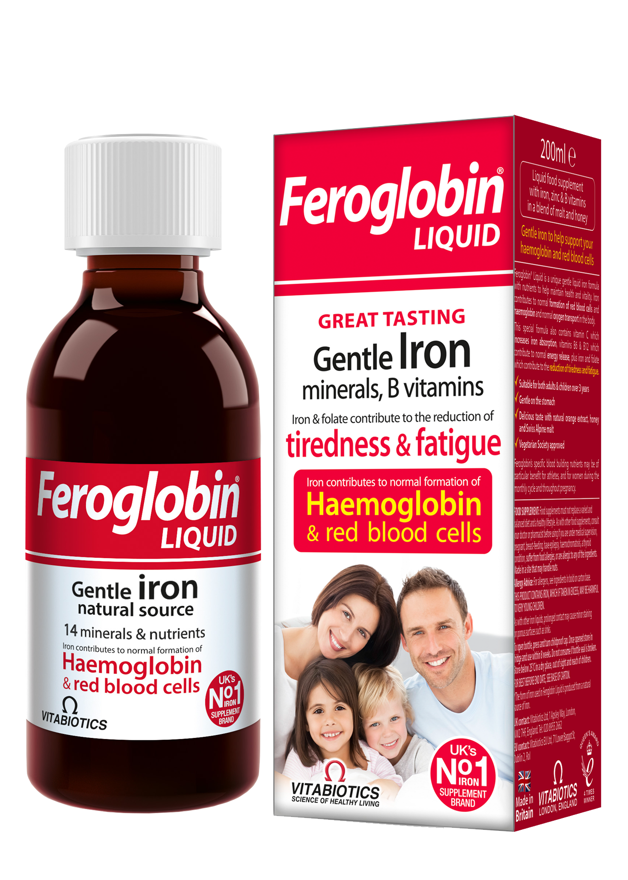 VITABIOTICS FEROGLOBIN Желязо B-12 сироп 200ml