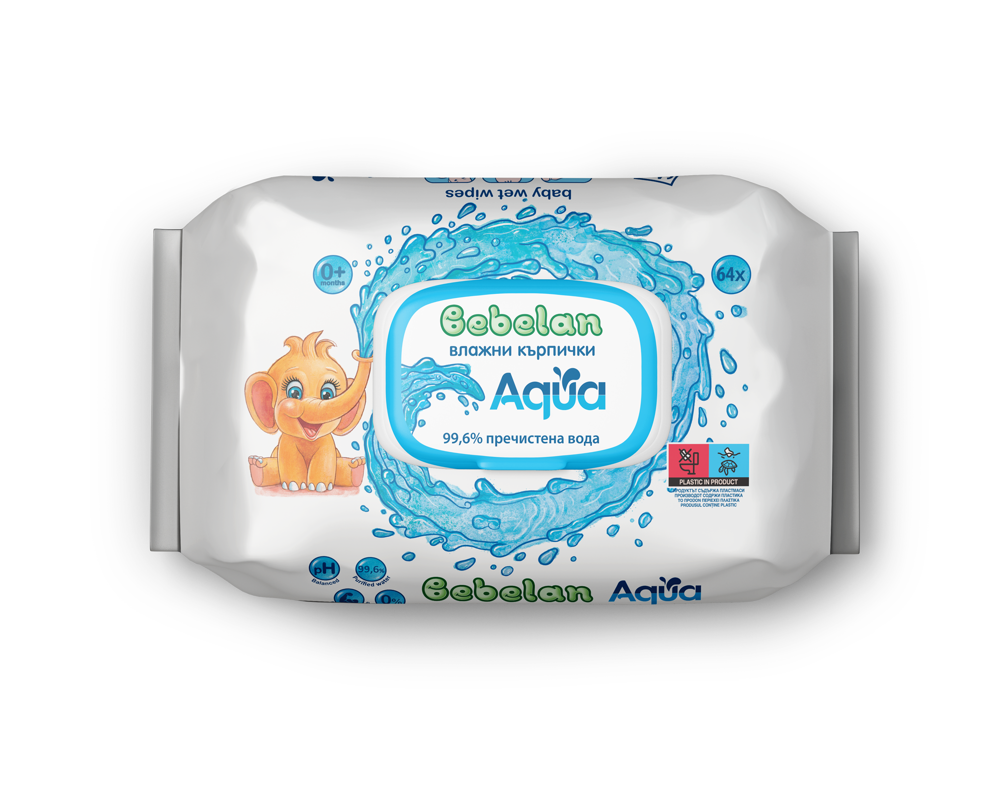 BEBELAN BABY Aqua wet wipes x 64