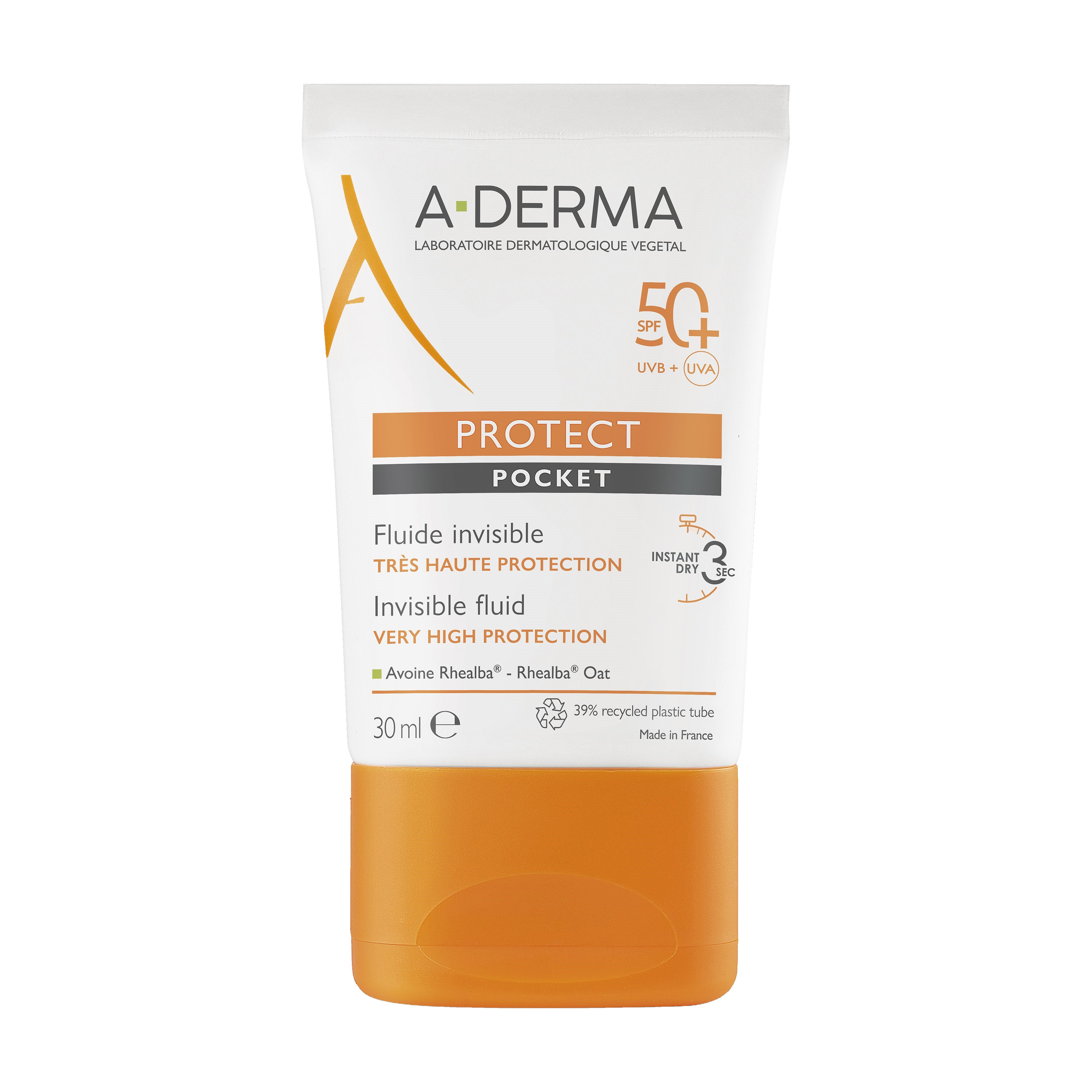 A-DERMA PROTECT POCKET SPF50+ invisible fluid very high protection UVB+UVA 30ml