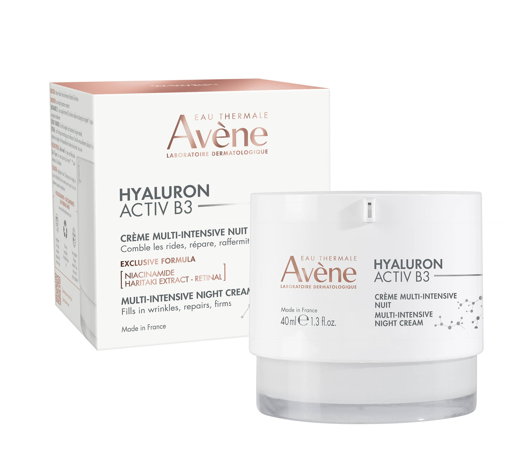 AVENE HYALURON ACTIV B3 мулти-интензивен нощен крем с хиалуронова киселина , ниацинамид и ретинал против бръчки  40ml