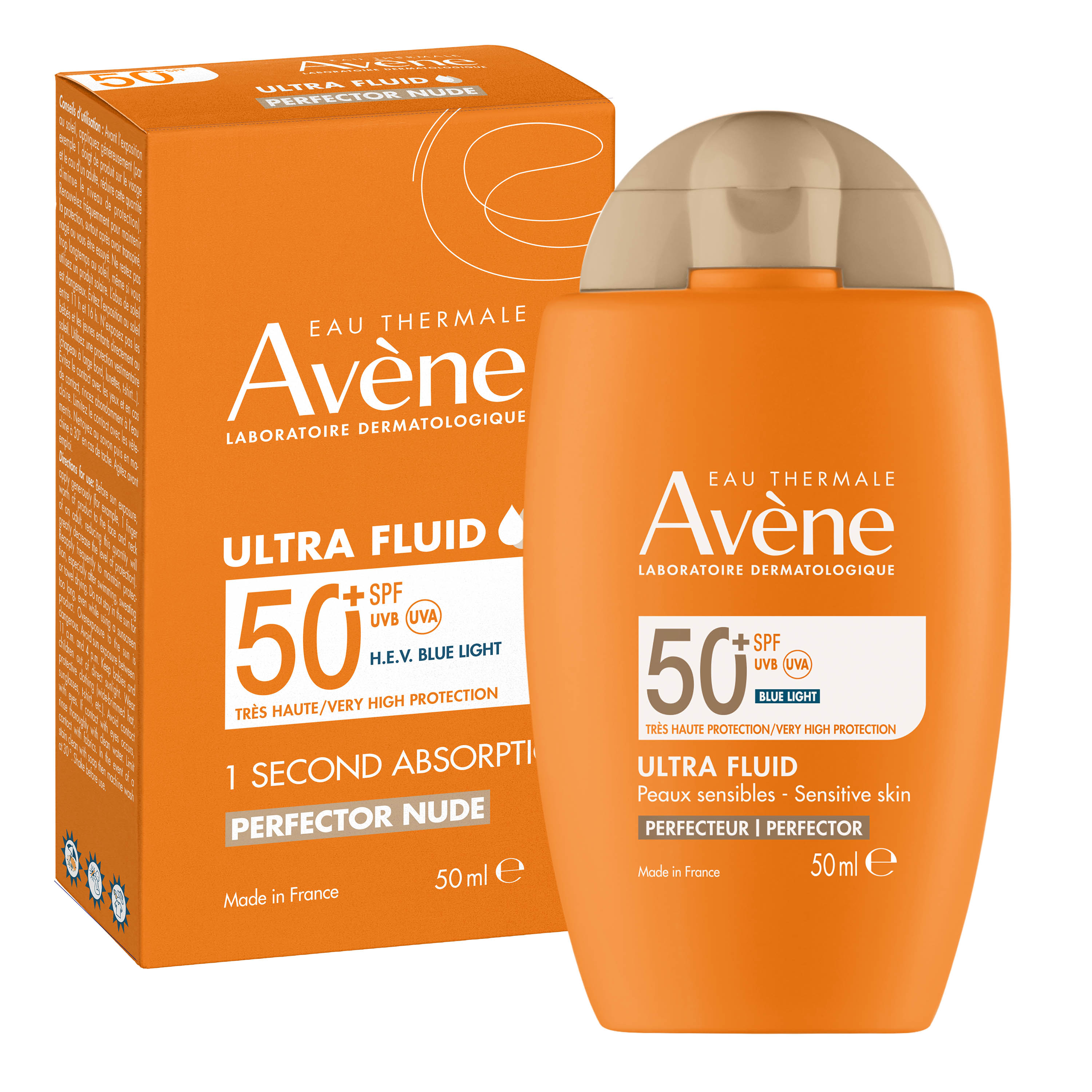 AVENE SUN ULTRA FLUID SPF50+ тониран слънцезащитен флуид за лице 50ml