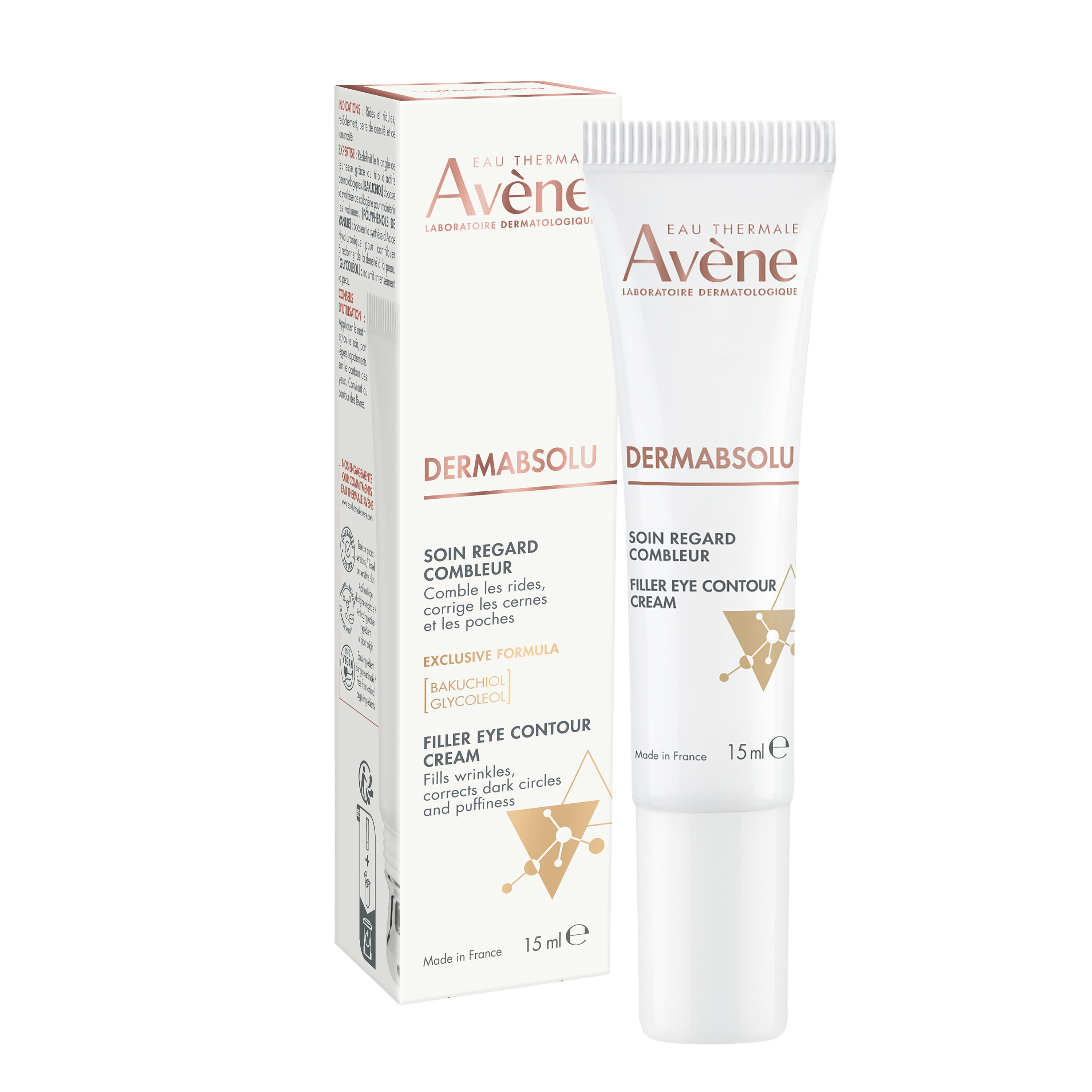 AVENE DERMABSOLU  подмладяващ околоочен крем за рескулптуриране контурите на лицето  15ml