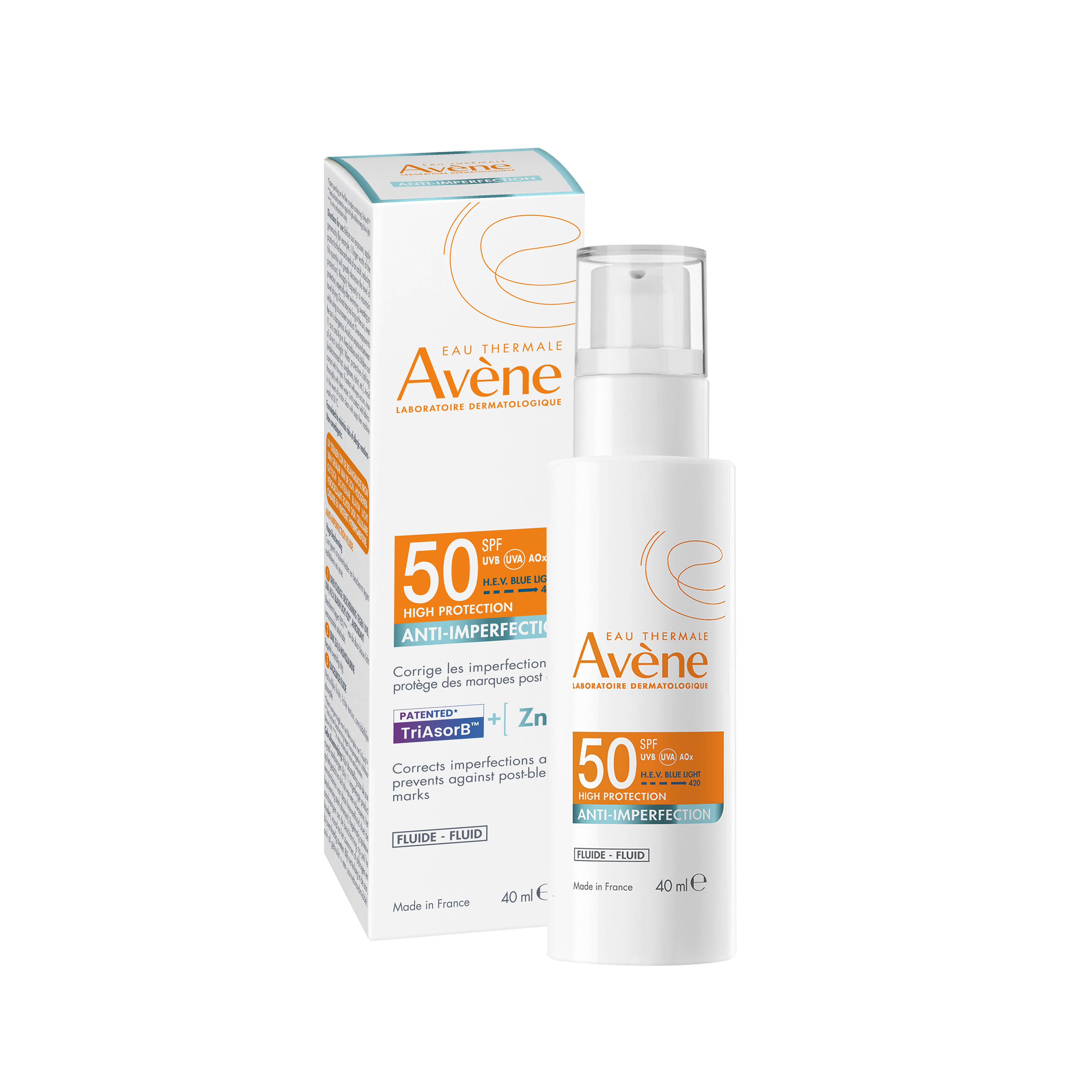 AVENE SUN SPF50 флуид против несъвършенства 40ml