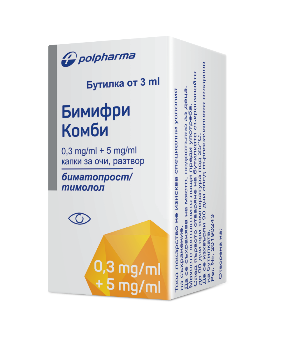 BIMIFREE COMBI eye drops 0,3mg/ml+5mg/ml 3ml