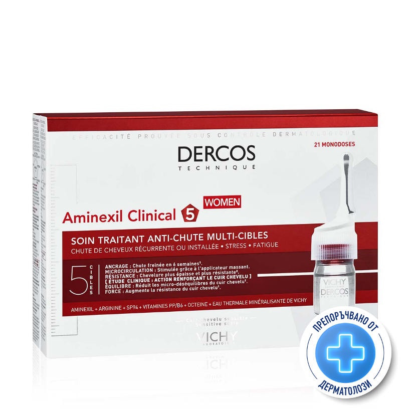 VICHY DERCOS AMINEXIL CLINICAL 5 ampoules for hair loss for women 6ml x 12