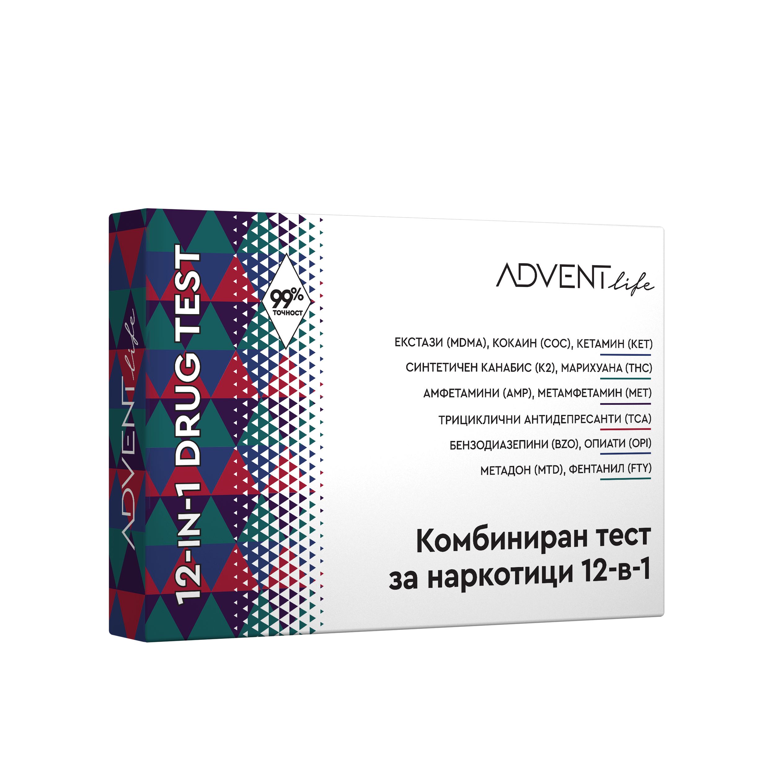 ADVENT LIFE Комбиниран тест за наркотици 12 в 1