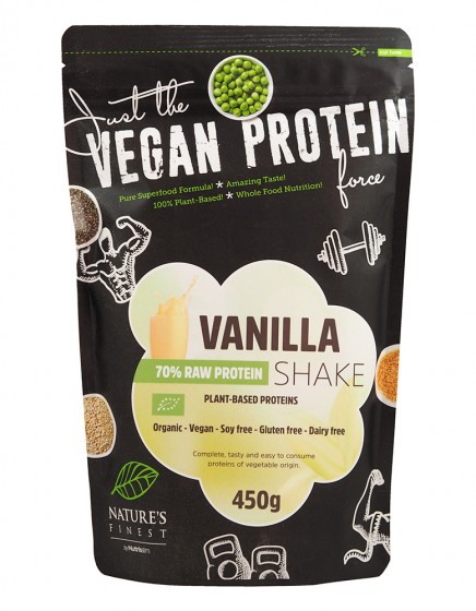 NATURE’S FINEST RAW PROTEIN Протеин 70% с ВАНИЛИЯ и еритритол на прах БИО 450g