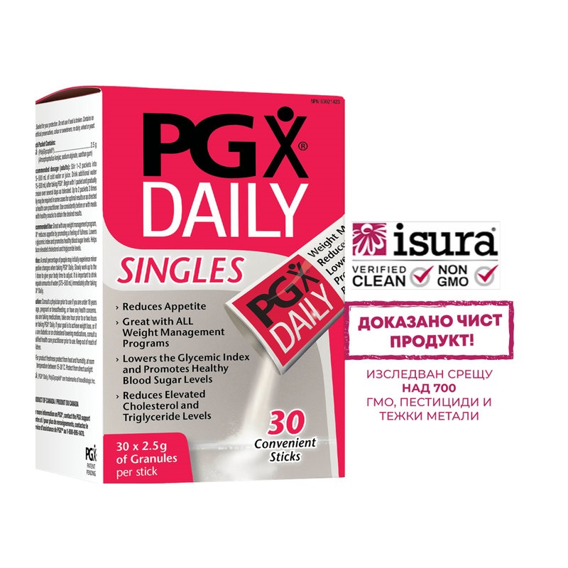 NATURAL FACTORS PGX Daily Singles контрол на теглото и кръвната захар x 30 sach