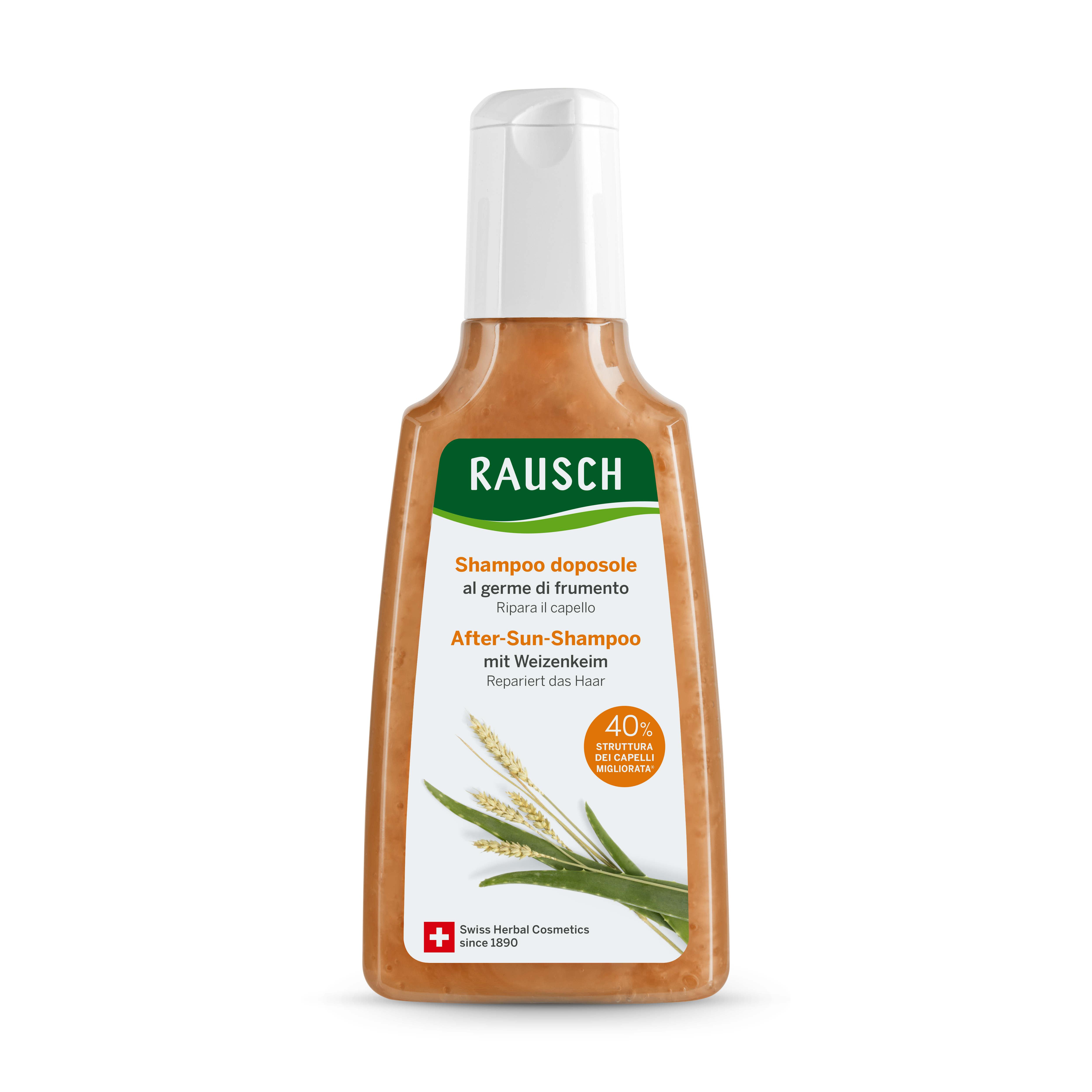 RAUSCH подхранващ шампоан с пшеничен зародиш за след слънце 200ml