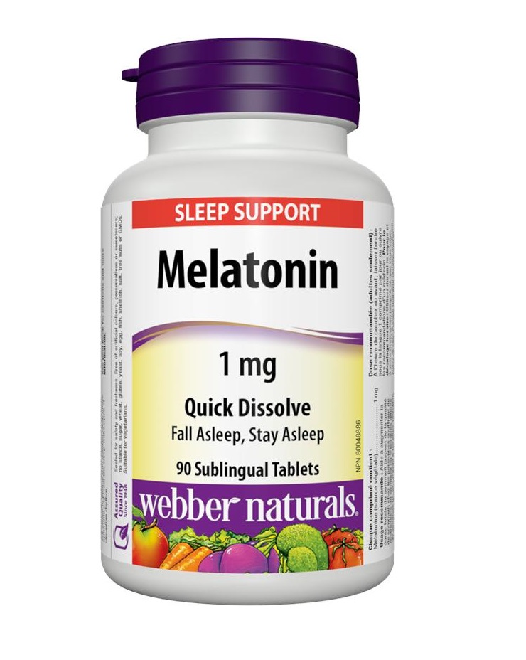 WEBBER NATURALS MELATONIN 1mg for insomnia x 90 subl tabl