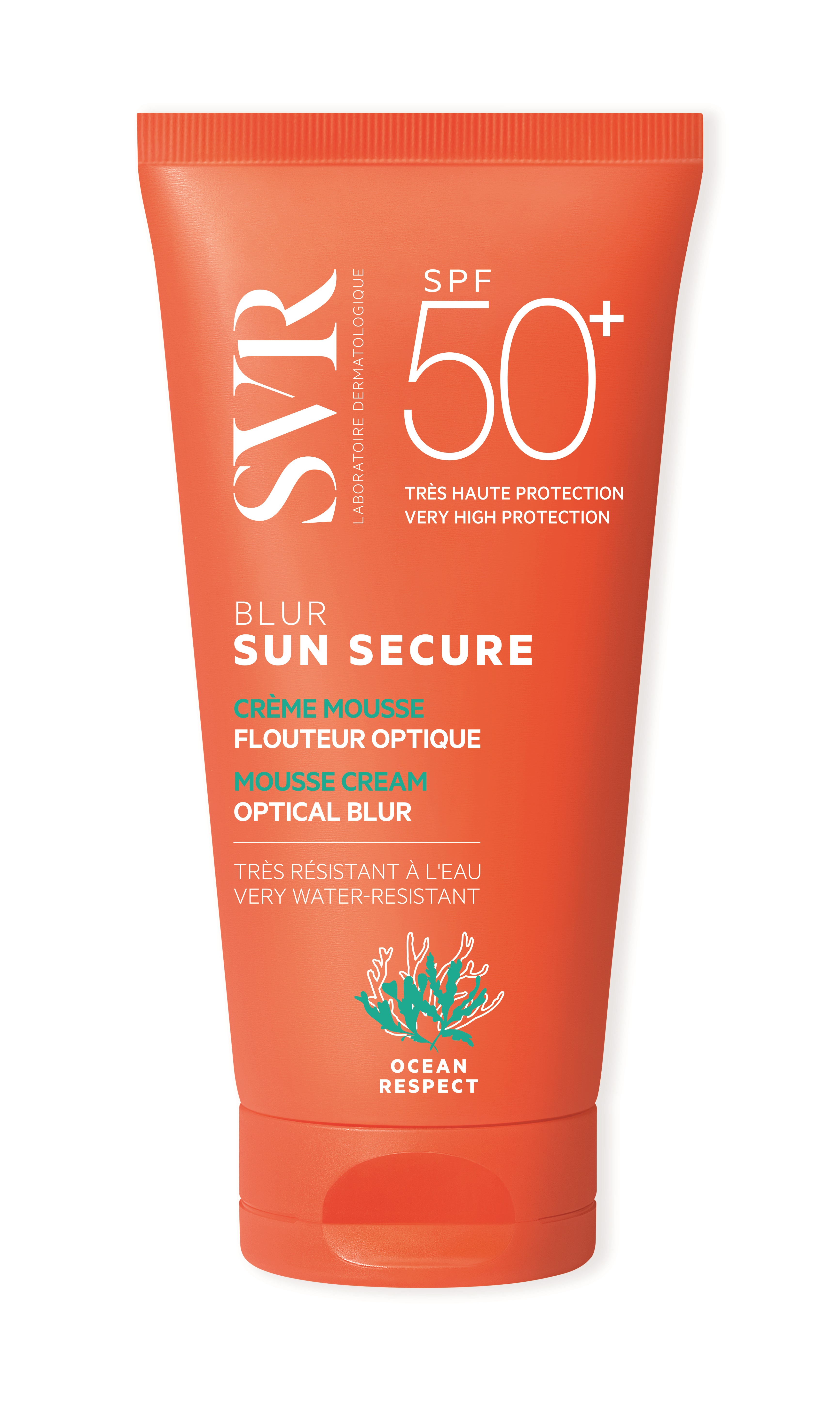 SVR SUN SECURE blur SPF50 sunscreen face cream with photoreflective pigments 50ml