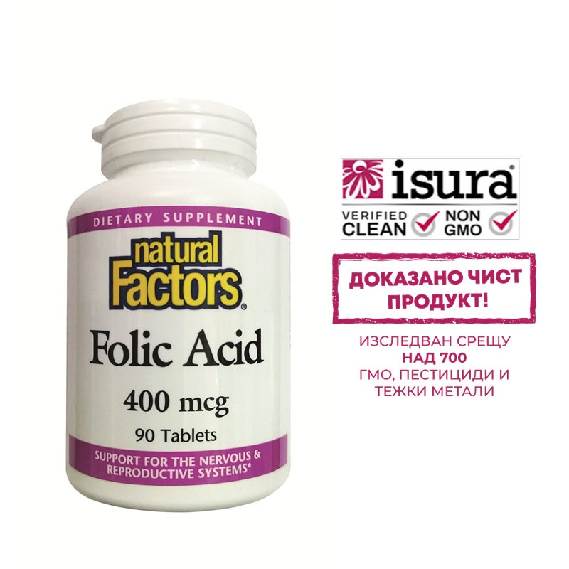 NATURAL FACTORS FOLIC ACID 400mcg x 90 tabl
