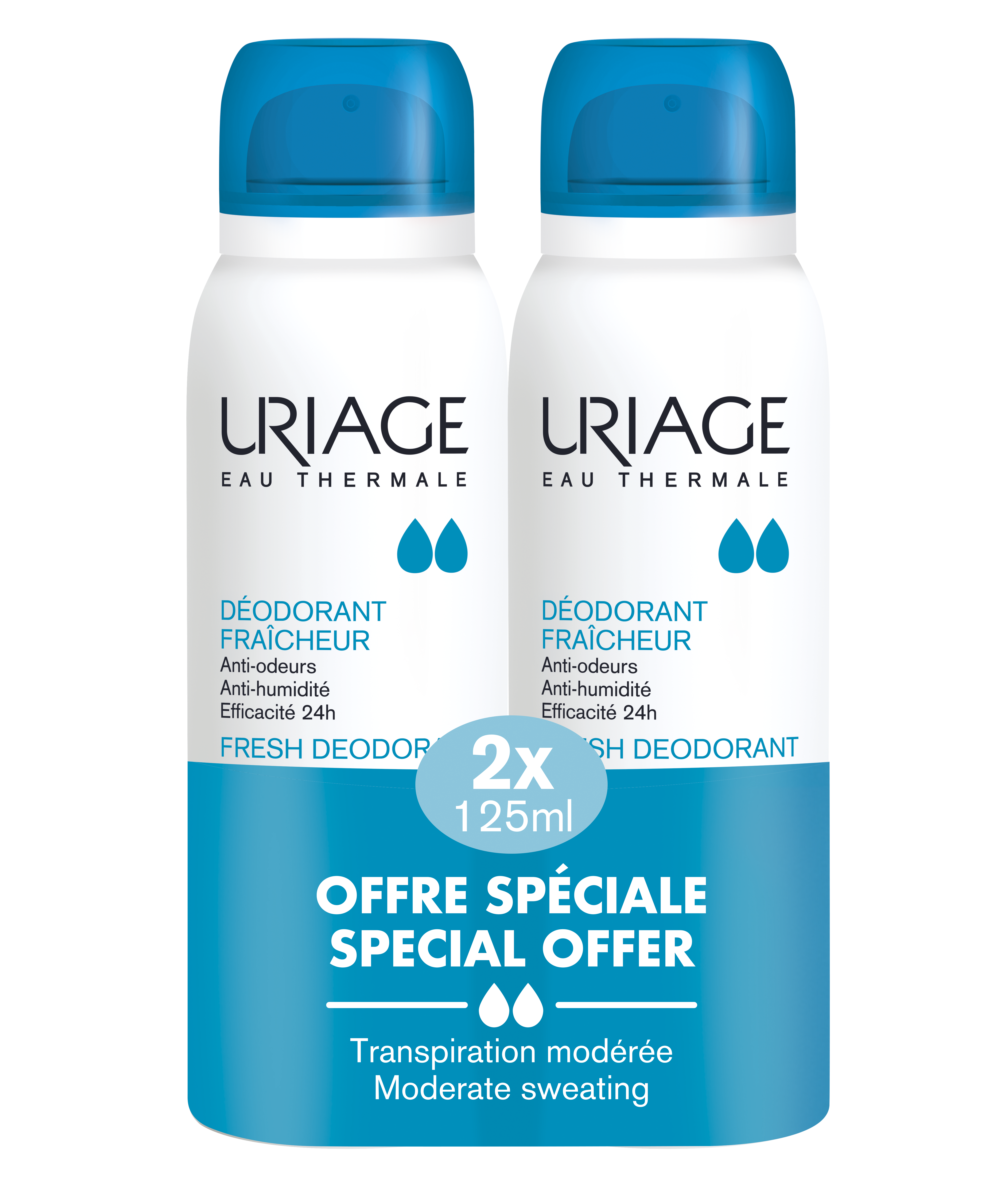 URIAGE DUO Освежаващ дезодорант-спрей 2х125ml