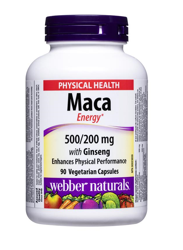 WEBBER NATURALS MACA ENERGY for maintaining energy metabolism x 150 caps