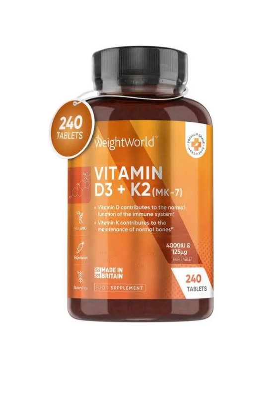 WEIGHT WORLD VITAMIN D3 4000 IU + K2 100 µg for strong immunity x 240 tabl