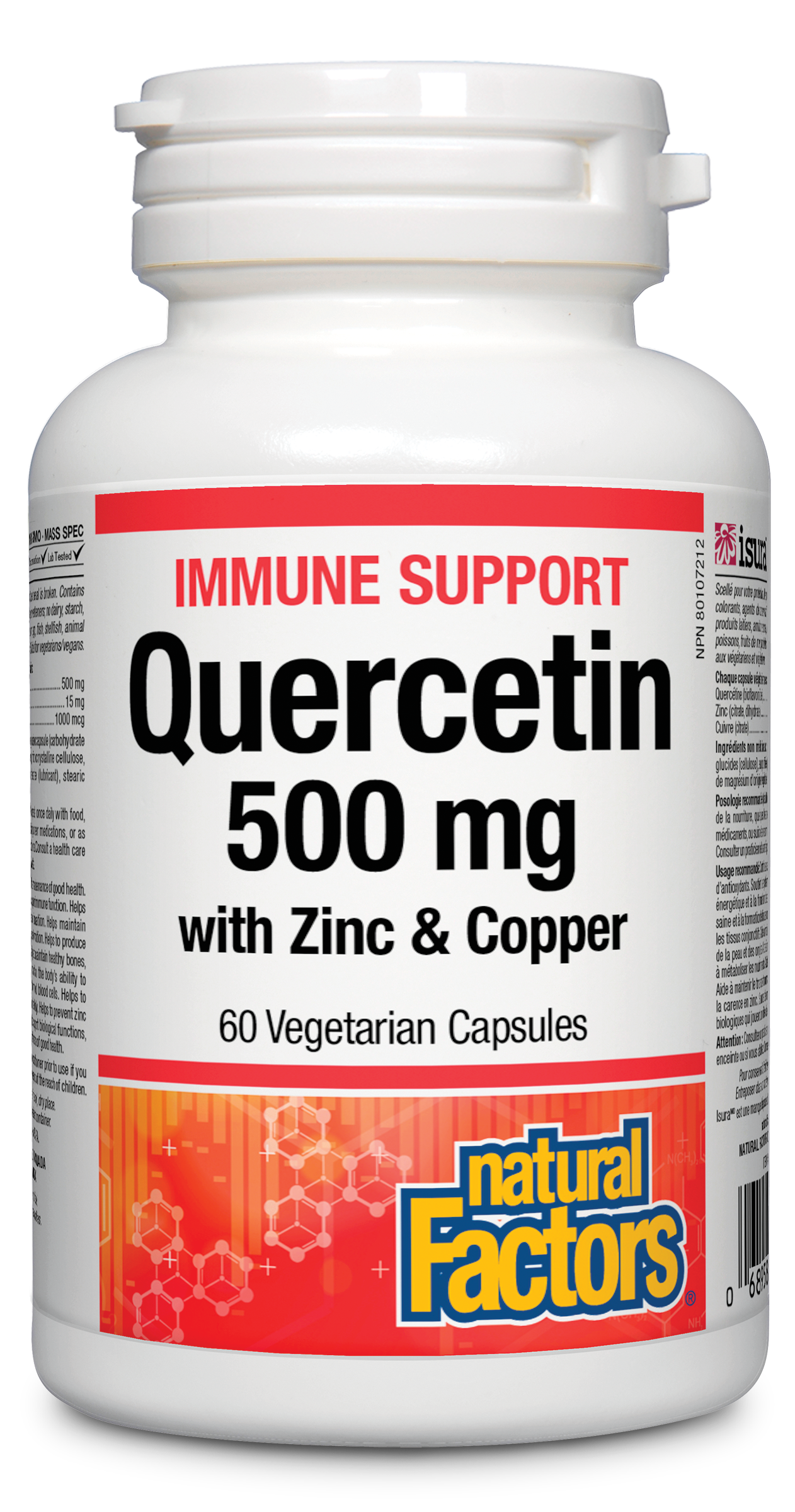 NATURAL FACTORS QUERCETIN Кверцетин + Цинк и Мед 500mg x 60 caps