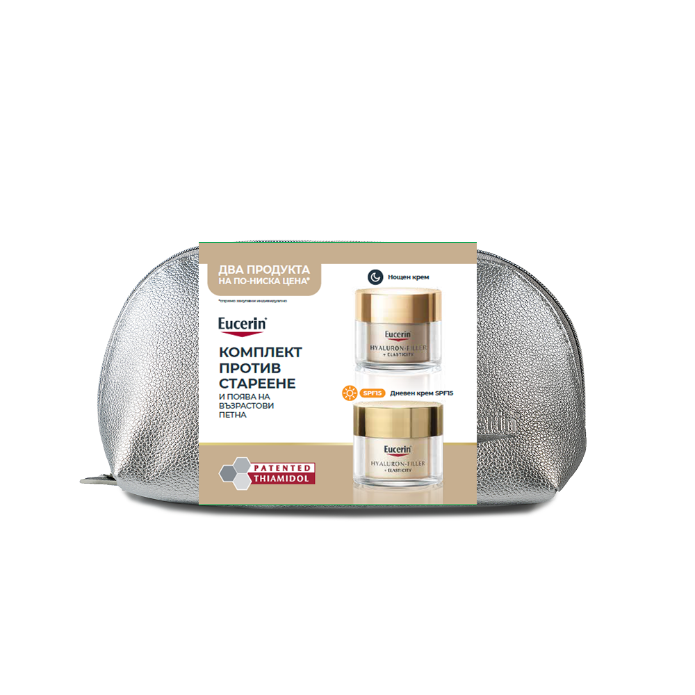 EUCERIN PROMO HYALURON FILLER + ELASTICITY SPF15 day cream 50ml + Night cream 50ml -30%