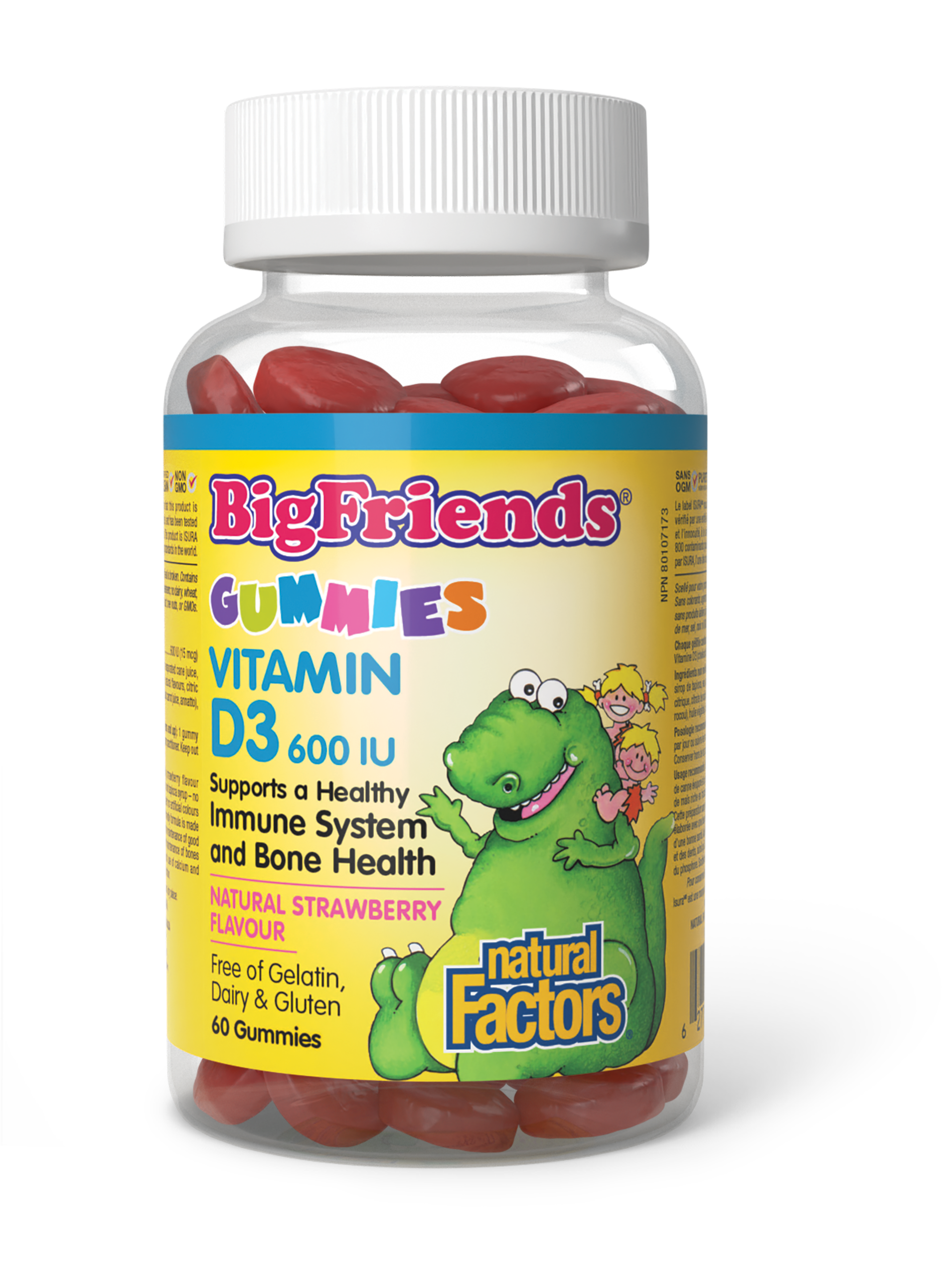 NATURAL FACTORS VITAMIN D3 Big Friends за деца 600IU x 60 tabl