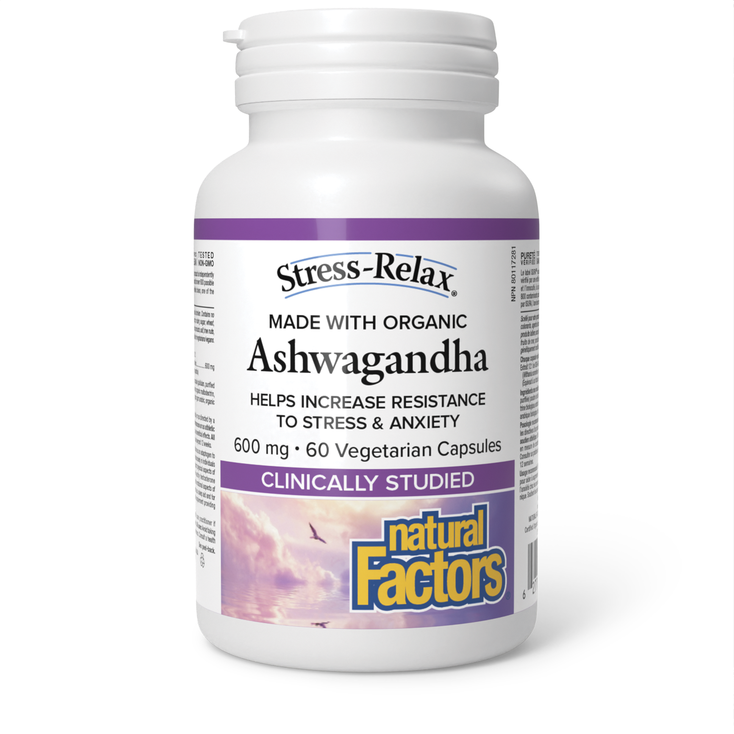 NATURAL FACTORS ASHWAGANDHA KSM-66 600mg Ashwagandha for stress x 60 V caps
