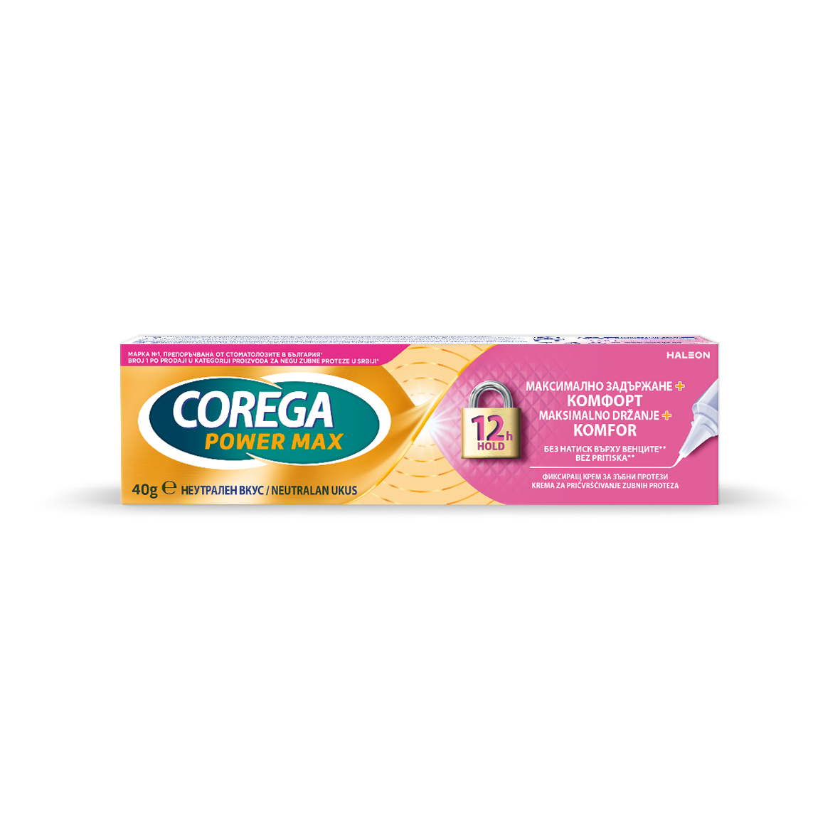 COREGA MAX HOLD & SEAL лепило за протези 40g розово