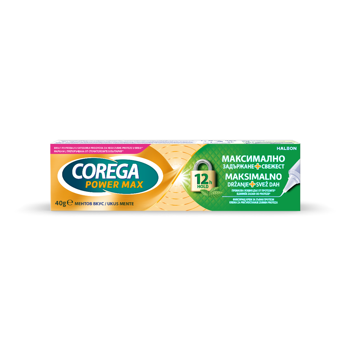 COREGA MAX HOLD & FRESH лепило за протези 40g зелено