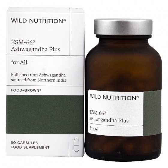 WILD NUTRITION FOOD-GROWN KSM-66 Ashwagandha Plus 500mg with Magnesium Комплекс Ашваганда плюс x 60 caps