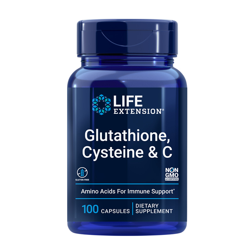 LIFE EXTENSION GLUTATHIONE, CYSTEINE & C Глутатион, Цистеин + Витамин С мощен антиоксидант х 100 Vcaps