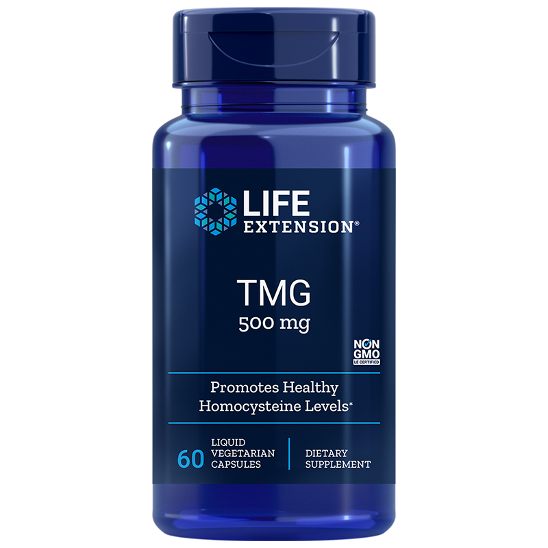 LIFE EXTENSION TMG 500mg (ТриМетилГлицин) за сърце и черен дроб x 60 V caps