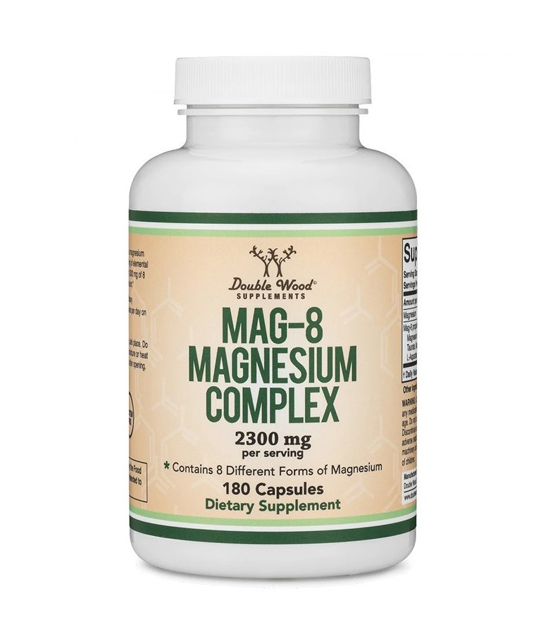 DOUBLE WOOD MAG-8 Magnesium Complex (2300mg per Serving) Magnesium Complex 142mg for muscles, heart and nerves x 180 caps
