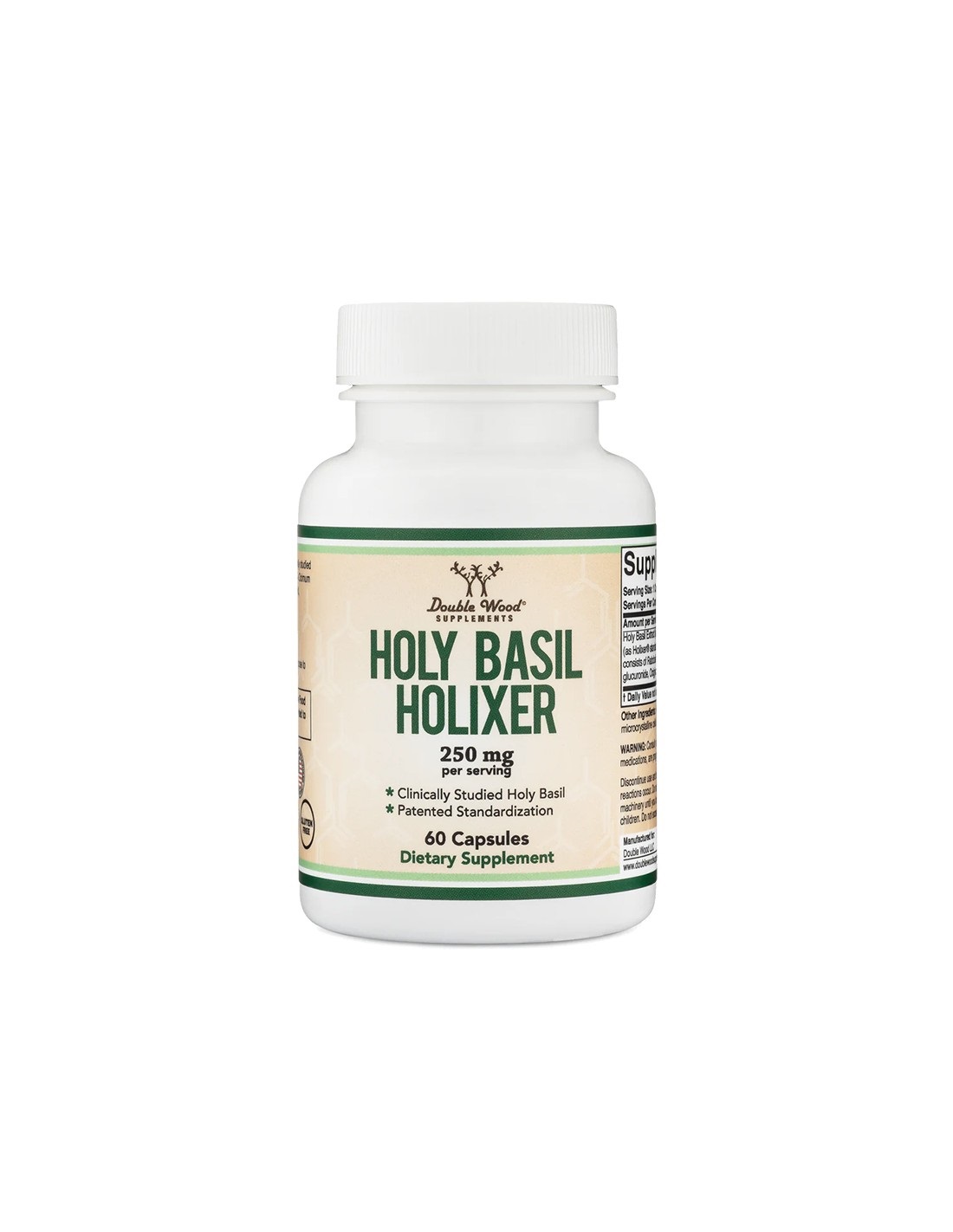 DOUBLE WOOD HOLY BASIL HOLIXER 250mg Свещен босилек при стрес и лошо настроение х 60 caps