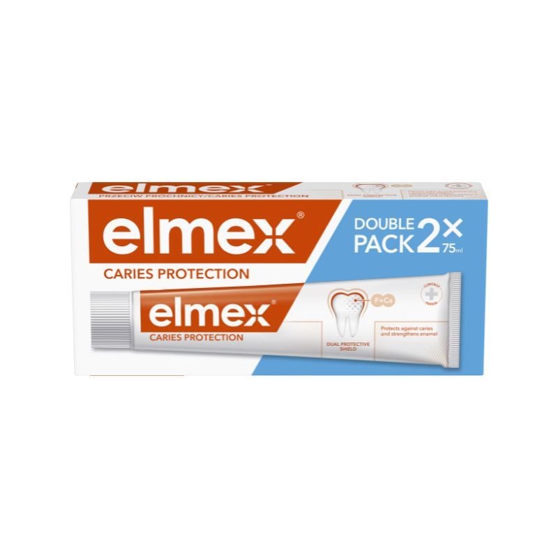 ELMEX DUO CARIES PROTECTION WHITENING паста за зъби 75ml 1+1