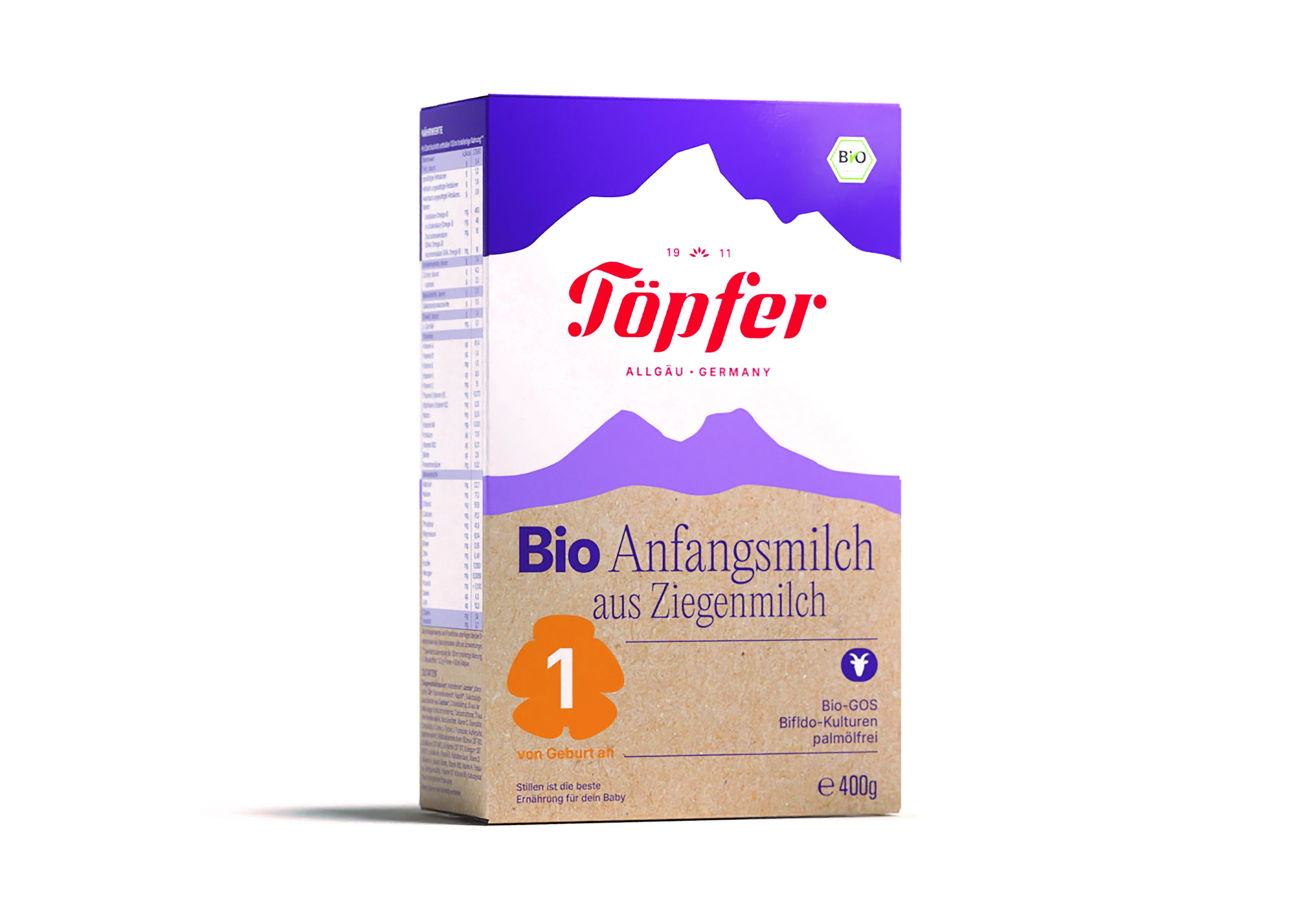 TOPFER LACTANA BIO 1 КОЗЕ био мляко за кърмачетас 4 вида Бифидобактерии 400g