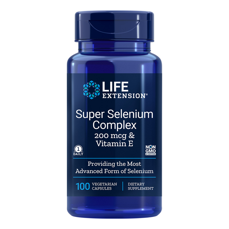 LIFE EXTENSION SUPER SELENIUM COMPLEX and VITAMIN-E Селен 200 µg  + Витамин Е 20.1 mg за клетъчно здраве x 100 V caps