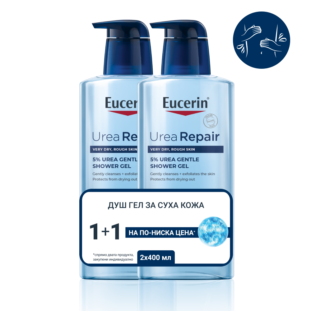 EUCERIN DUO UREAREPAIR Gentle shower gel with 5% urea 400ml 1+1
