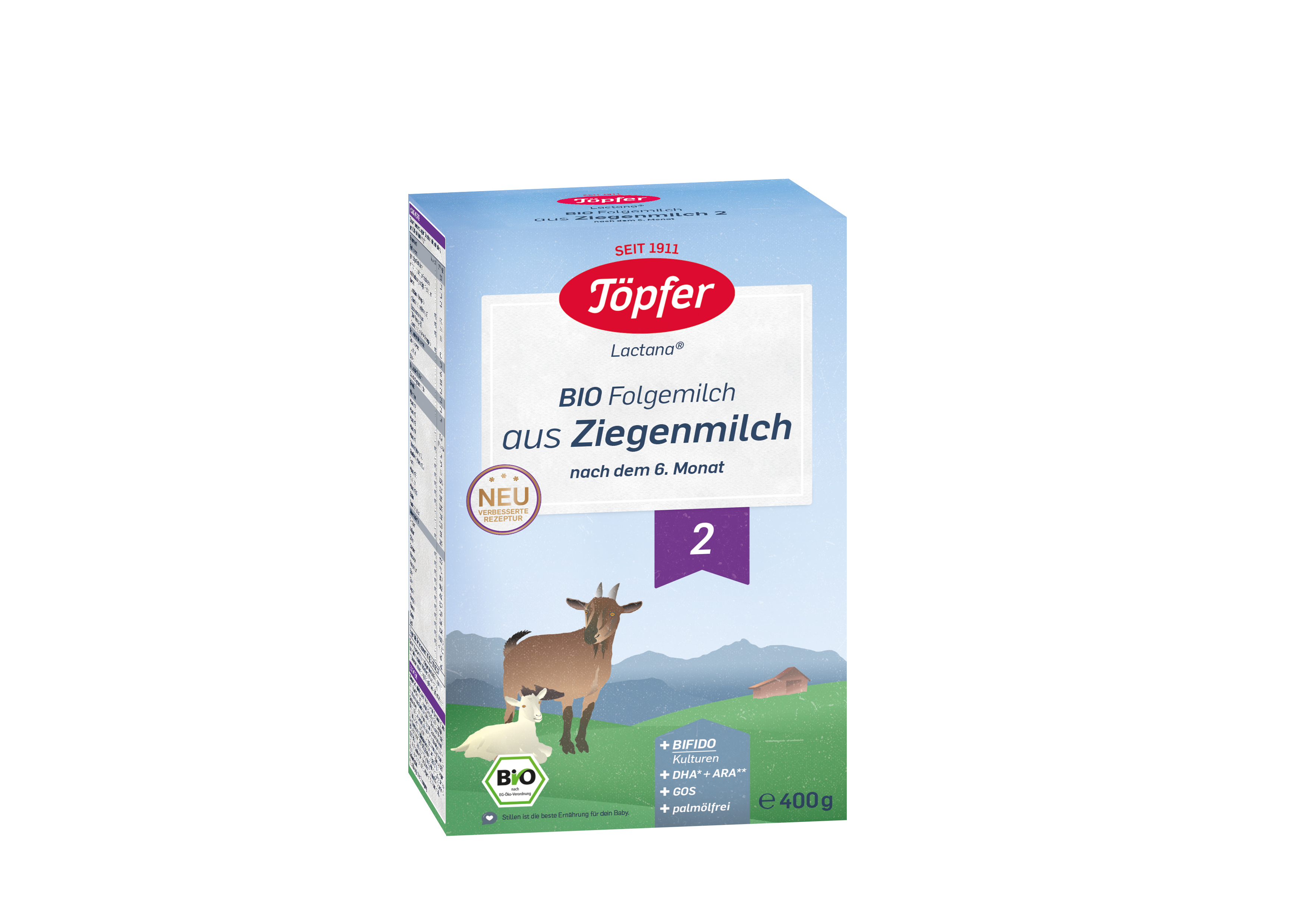 TOPFER LACTANA BIO 2 Био мляко за кърмачетас 4 вида Бифидобактерии 400g