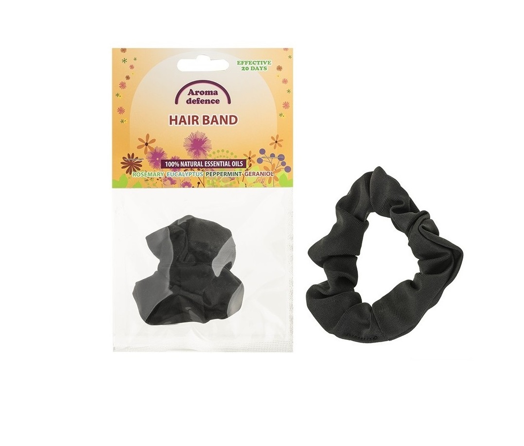 AROMA DEFENCE Scented hair tie with Rosemary, Eucalyptus, Mint and Geraniol scent