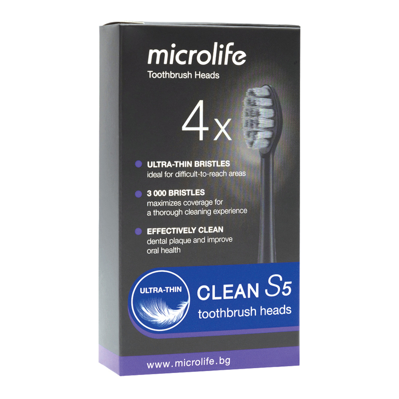 MICROLIFE S5 SOFT Глави за звукова ел. четка x 4