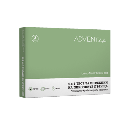 ADVENT LIFE Тест за инфекции на пикочните пътища (с проба от урина) – 4в1