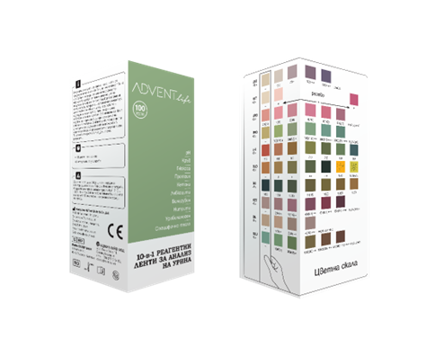 ADVENT LIFE Реагентни ленти за анализ на урина- 100бр (с проба от урина)- 10в1