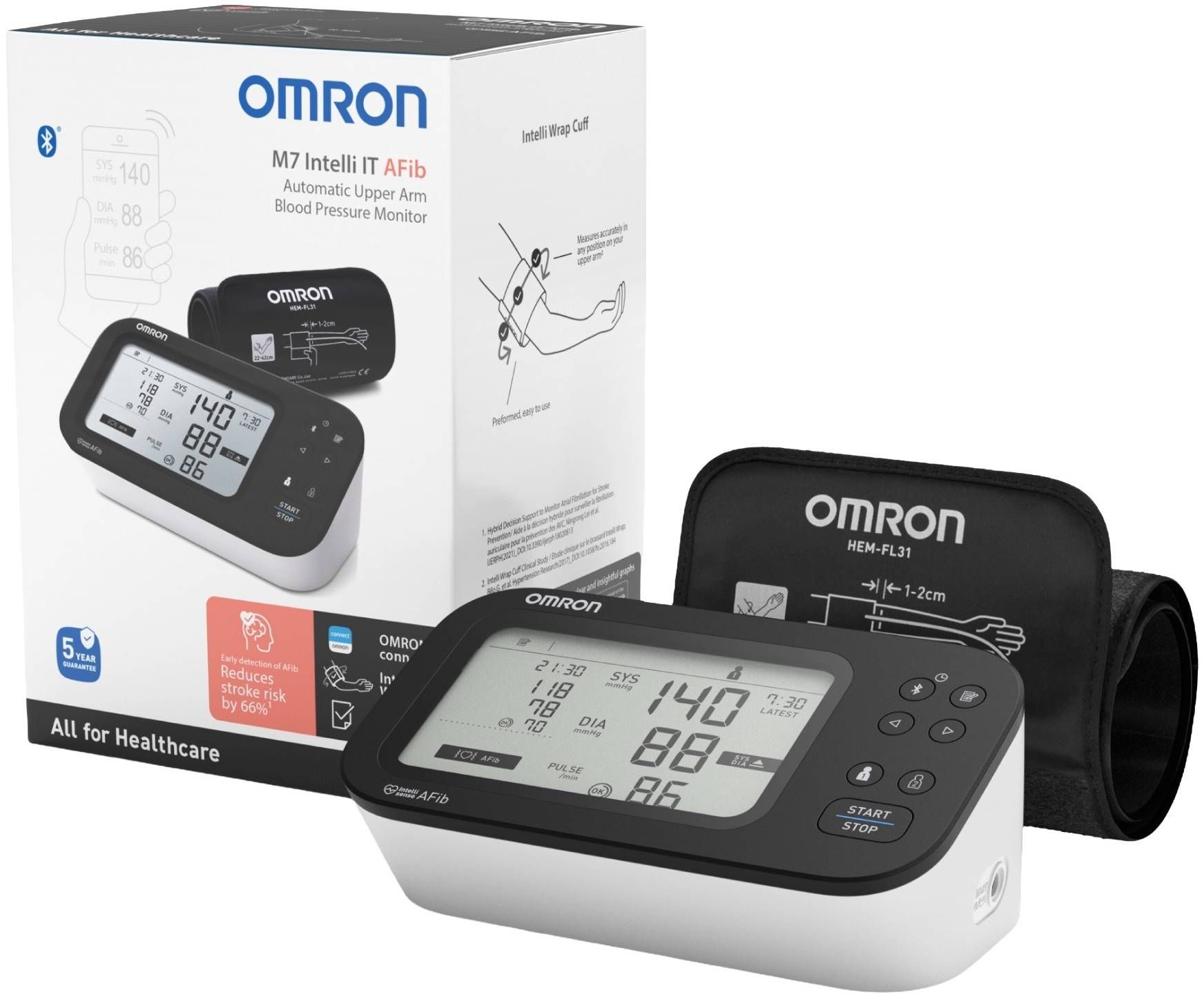 OMRON PROMO M7 AFIB  Автоматичен апарат за кръвно налягане + адаптер