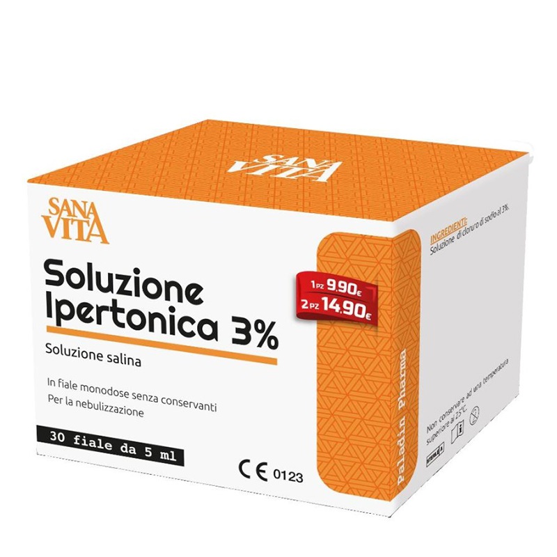 PALADIN PHARMA SANAVITA Soluzione Ipertonica 3% Хипертоничен разтвор при запушен нос и хрема 5ml x 30 amp