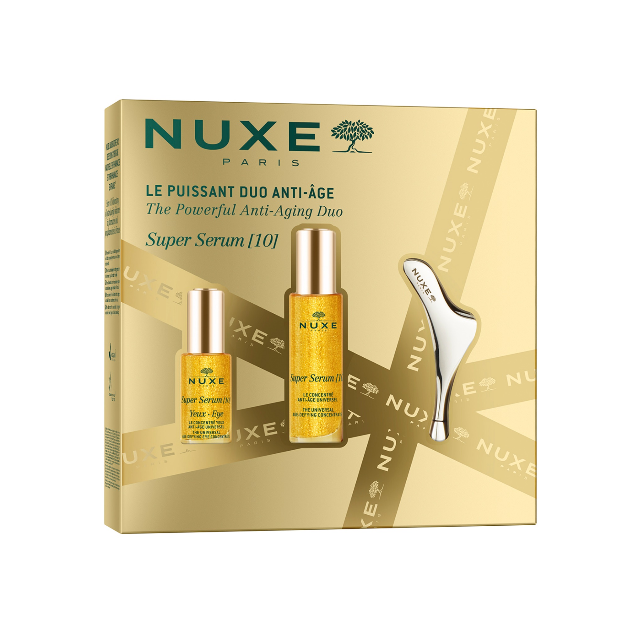 NUXE PROMO SUPER SERUM противостареещ концентрат 30ml + SUPER SERUM EYE концентрат за околоочния контур 15ml + масажор