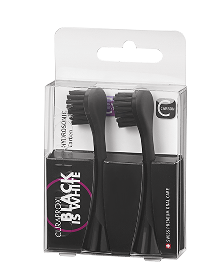 CURAPROX ultrasonic toothbrush head Hydrosonic Black is White 2 pcs. blister