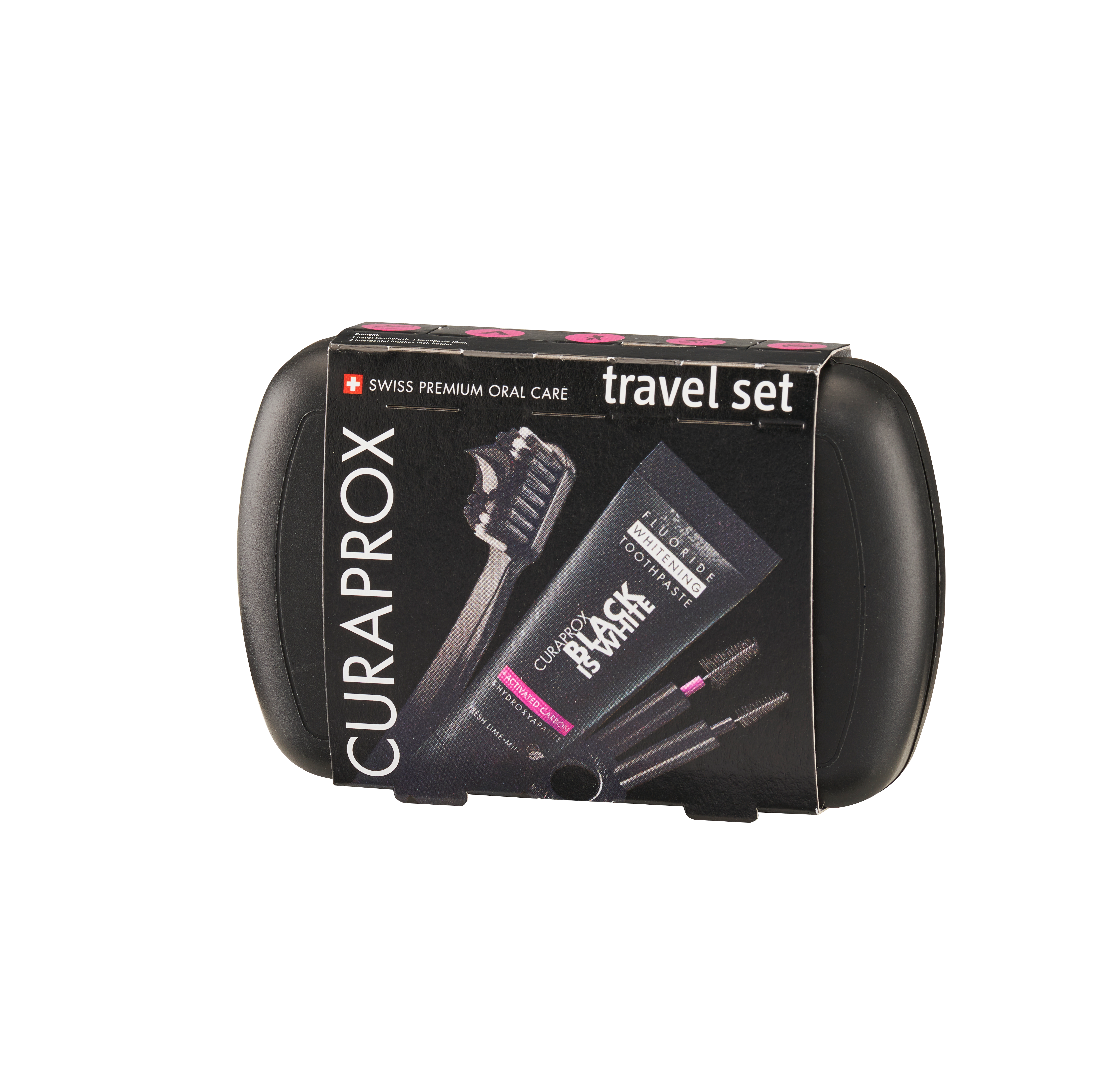 CURAPROX PROMO for travel Black is white with foldable black is white