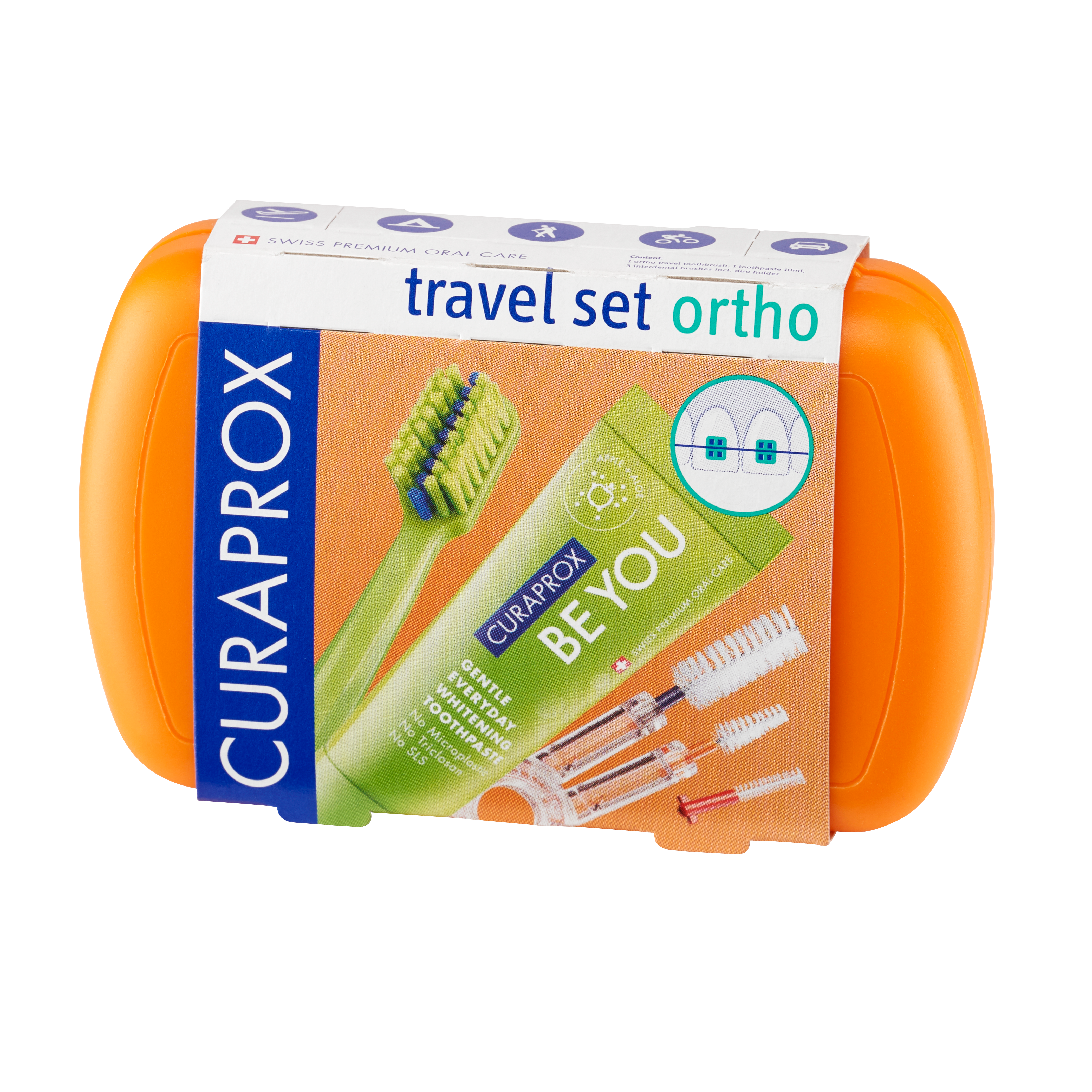 CURAPROX PROMO ORTHO [BE YOU] with foldable 5460, with braces groove, orange