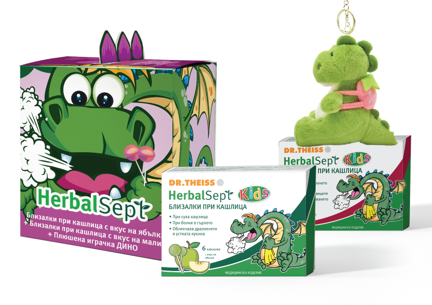 DR.THEISS PROMO HERBAL SEPT близалки за кашлица х 6 + кашлица близалки ябълка x 6